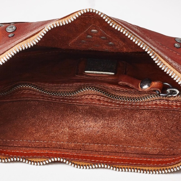 Campomaggi Catullo Clutch Bag Embellished Hobo shoulder purse cognac Studded - Picture 7 of 11